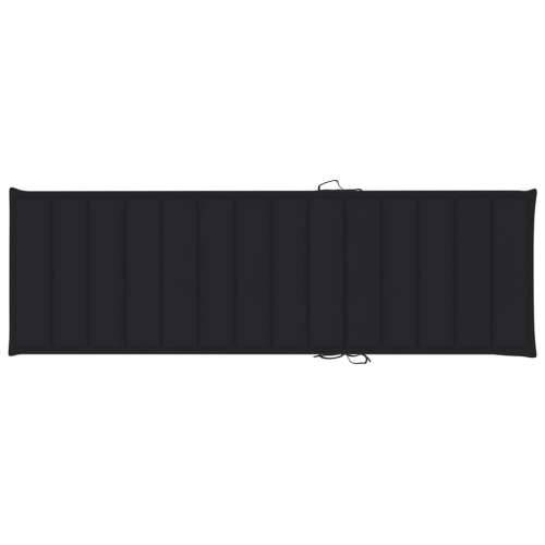 Vrtna ležaljka za sunčanje s jastukom masivno bagremovo drvo - Crna 200 x 63 x 85 cm 1 Cijena