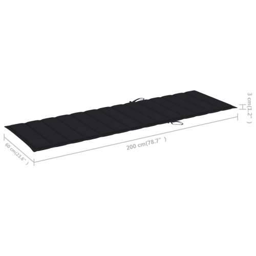 Vrtna ležaljka za sunčanje s jastukom masivno bagremovo drvo - Crna 200 x 63 x 85 cm 1 Cijena