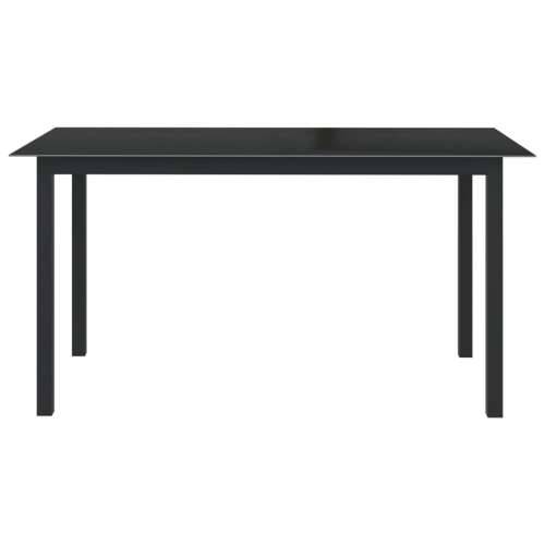 Vrtni stol crni 150 x 90 x 74 cm od aluminija i stakla Cijena