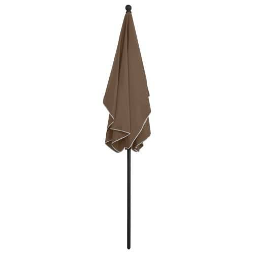 Vrtni suncobran sa šipkom 210 x 140 cm smeđe-sivi - Sivo-smeđa 1 Cijena
