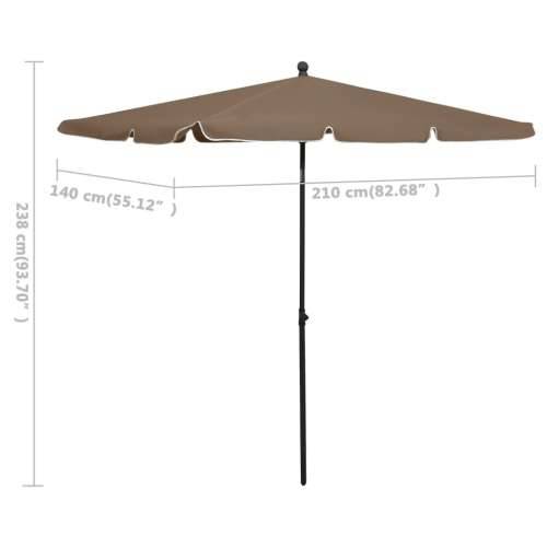 Vrtni suncobran sa šipkom 210 x 140 cm smeđe-sivi - Sivo-smeđa 1 Cijena
