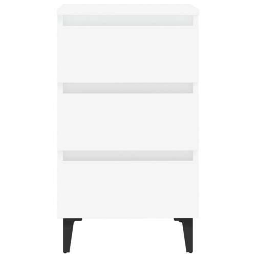Noćni ormarić s metalnim nogama bijeli 40 x 35 x 69 cm - Bijela 1 Cijena