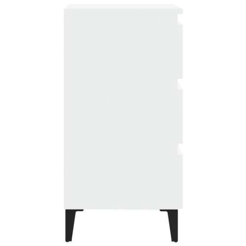 Noćni ormarić s metalnim nogama bijeli 40 x 35 x 69 cm - Bijela 1 Cijena