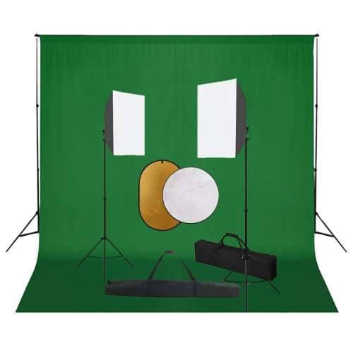 Fotografska oprema sa softboxovima, pozadinom i reflektorom - Zelena 300 x 300 cm 1 Cijena