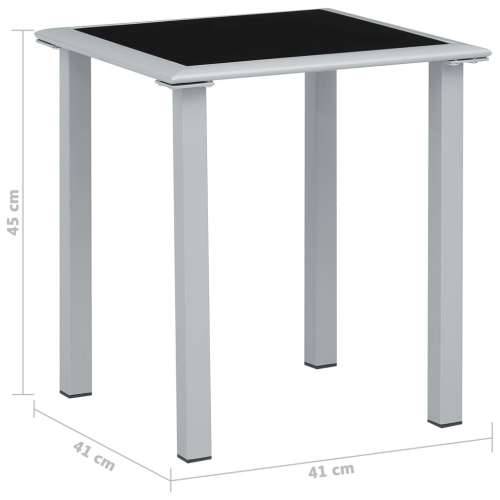 Vrtni stol crno-srebrni 41 x 41 x 45 cm od čelika i stakla Cijena
