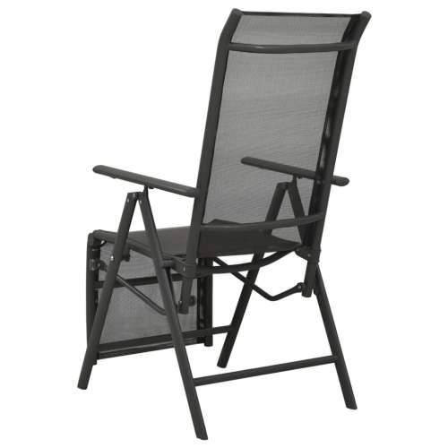 Nagibne vrtne stolice 2 kom od tekstilena i aluminija crne Cijena
