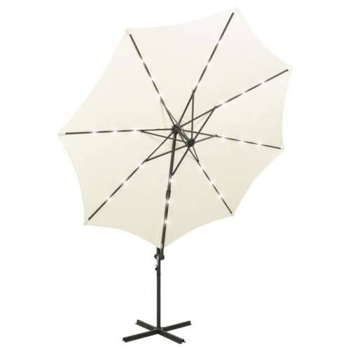 Konzolni vrtni suncobran sa stupom LED 300 cm boja pijeska - Pijesak 1 Cijena