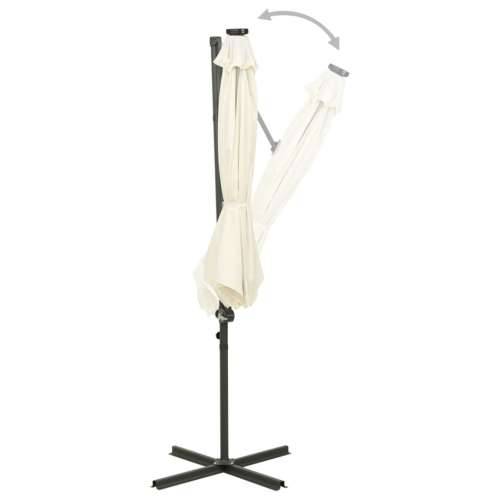 Konzolni vrtni suncobran sa stupom LED 300 cm boja pijeska - Pijesak 1 Cijena