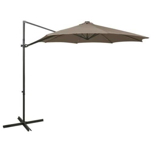 Konzolni vrtni suncobran sa stupom LED 300 cm smeđesivi - Sivo-smeđa 1 Cijena