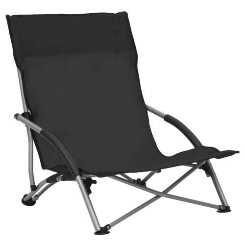 Sklopive stolice za plažu od tkanine 2 kom crne Cijena