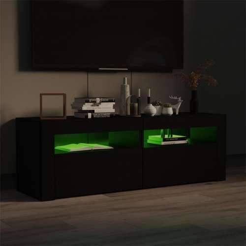 TV ormarić s LED svjetlima crni 120 x 35 x 40 cm - Crna 1 Cijena
