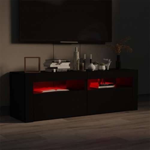 TV ormarić s LED svjetlima crni 120 x 35 x 40 cm - Crna 1 Cijena