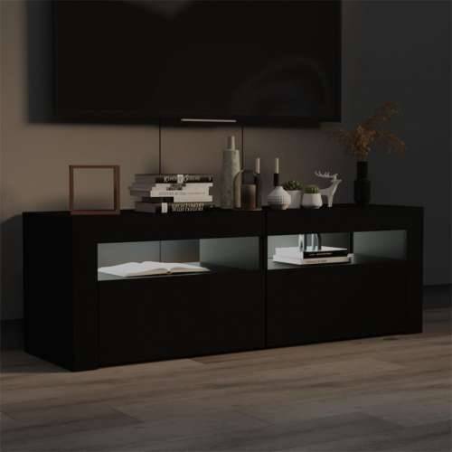 TV ormarić s LED svjetlima crni 120 x 35 x 40 cm - Crna 1 Cijena