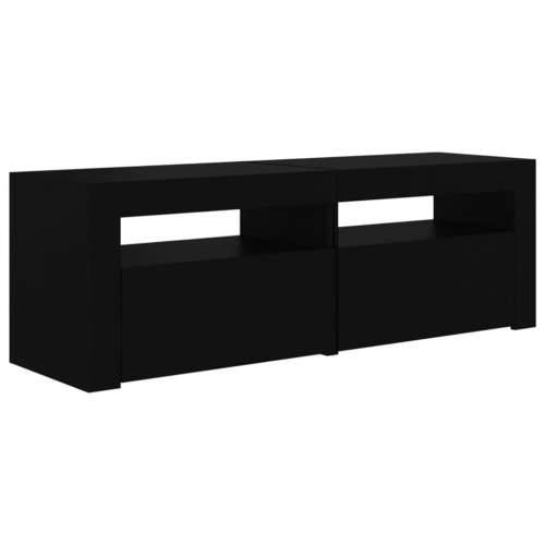 TV ormarić s LED svjetlima crni 120 x 35 x 40 cm - Crna 1 Cijena