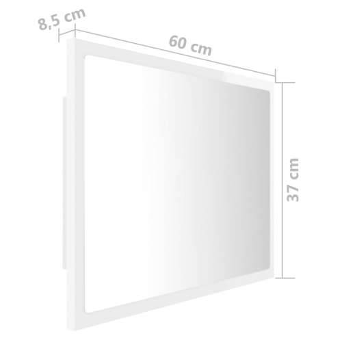 LED kupaonsko ogledalo visoki sjaj bijelo 60x8,5x37 cm akrilno Cijena