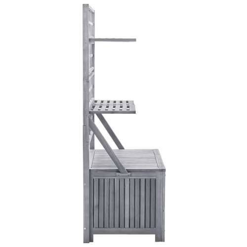 Kutija za pohranu s rešetkom siva 99x55x160 cm od drva bagrema - Siva Cijena