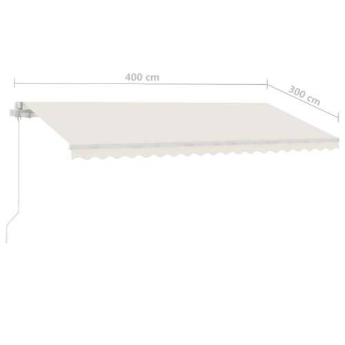 Tenda na ručno uvlačenje s LED svjetlima 400 x 300 cm krem - Krema 400 x 300 cm 1 Cijena
