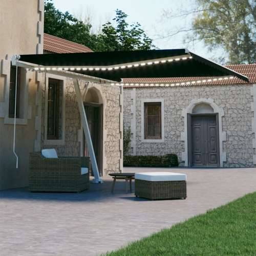 Tenda na ručno uvlačenje s LED svjetlima 400 x 300 cm antracit - Antracit 400 x 300 cm 1 Cijena