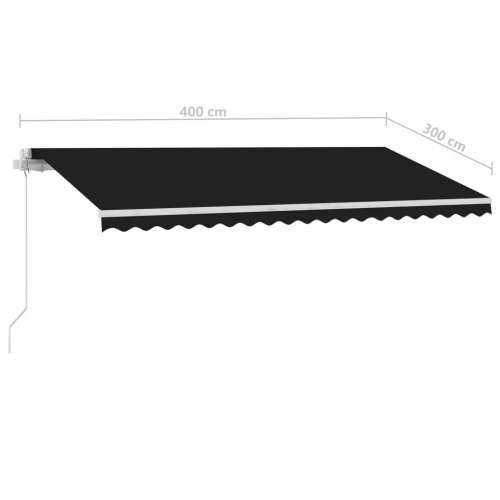 Tenda na ručno uvlačenje s LED svjetlima 400 x 300 cm antracit - Antracit 400 x 300 cm 1 Cijena
