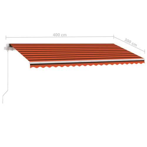 Tenda na ručno uvlačenje LED 400 x 300 cm narančasto-smeđa - Šareni 400 x 300 cm 1 Cijena