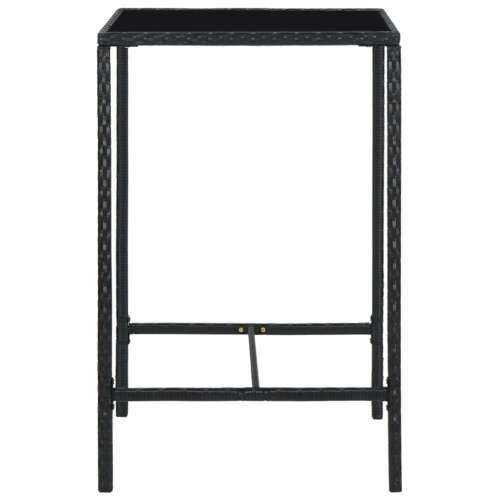 Vrtni barski stol crni 70 x 70 x 110 cm od poliratana i stakla Cijena