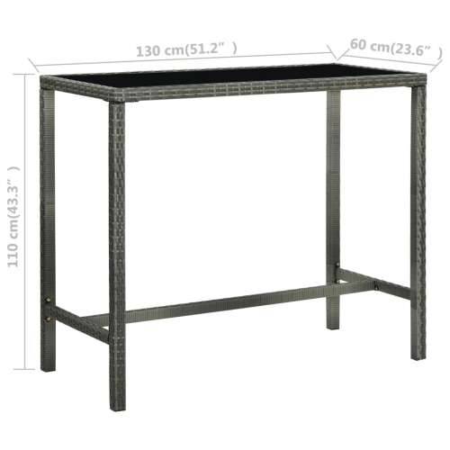 Vrtni barski stol sivi 130 x 60 x 110 cm od poliratana i stakla Cijena