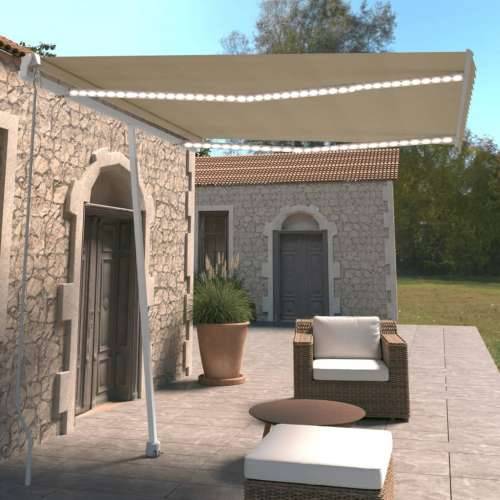 Tenda na ručno uvlačenje s LED svjetlima 300 x 250 cm krem - Krema 300 x 250 cm 1 Cijena