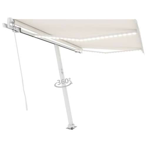 Tenda na ručno uvlačenje s LED svjetlima 300 x 250 cm krem - Krema 300 x 250 cm 1 Cijena