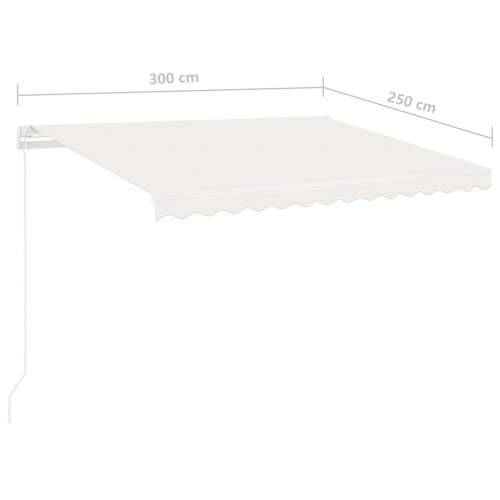 Tenda na ručno uvlačenje s LED svjetlima 300 x 250 cm krem - Krema 300 x 250 cm 1 Cijena
