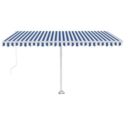 Tenda na ručno uvlačenje s LED svjetlom 400x350 cm plavo-bijela - Plava i bijela 400 x 350 cm 1 Cijena