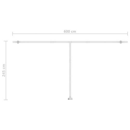 Tenda na ručno uvlačenje s LED svjetlom 600x350 cm plavo-bijela - Plava i bijela 600 x 350 cm 1 Cijena