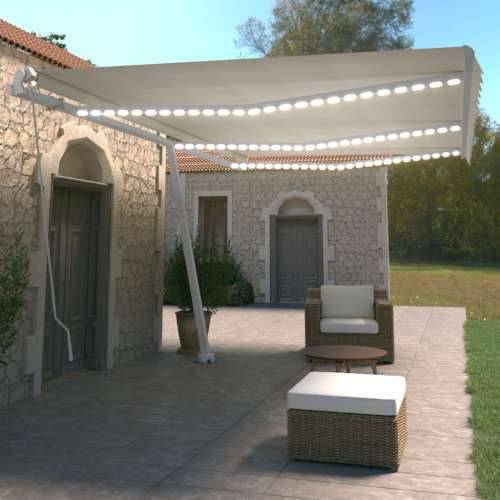 Tenda na ručno uvlačenje s LED svjetlima 600x350 cm krem - Krema 600 x 350 cm 1 Cijena