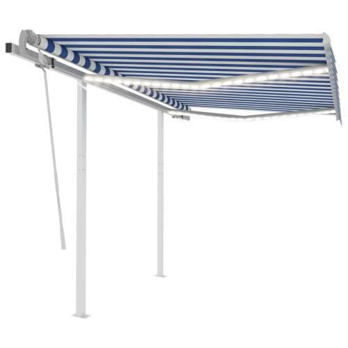 Tenda na ručno uvlačenje s LED svjetlima 3 x 2,5 m plavo-bijela - Plava i bijela 3 x 2.5 m 1 Cijena