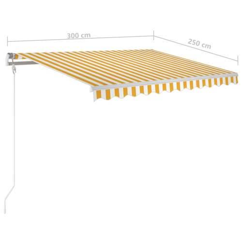 Tenda na ručno uvlačenje s LED svjetlima 3 x 2,5 m žuto-bijela Cijena