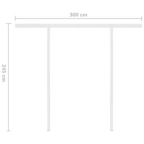 Tenda na ručno uvlačenje s LED svjetlima 3 x 2,5 m žuto-bijela Cijena
