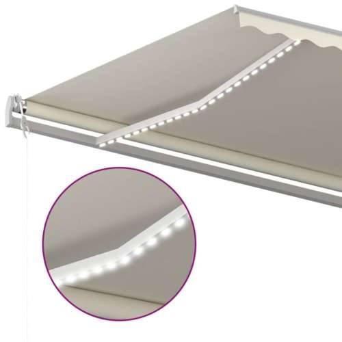 Tenda na ručno uvlačenje s LED svjetlima 6 x 3,5 m krem - Krema 6 x 3.5 m 1 Cijena