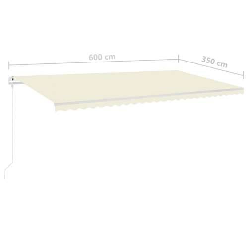 Tenda na ručno uvlačenje s LED svjetlima 6 x 3,5 m krem - Krema 6 x 3.5 m 1 Cijena
