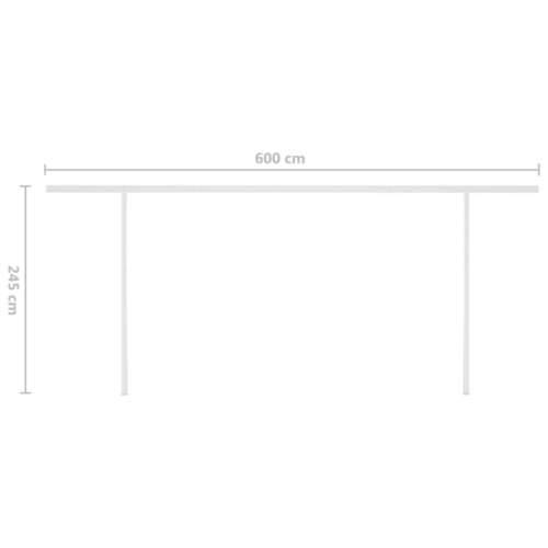 Tenda na ručno uvlačenje s LED svjetlima 6 x 3,5 m krem - Krema 6 x 3.5 m 1 Cijena