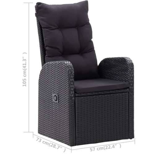 Vrtna garnitura - 7-dijelni vrtni blagovaonski set crni - Crna 6 Cijena