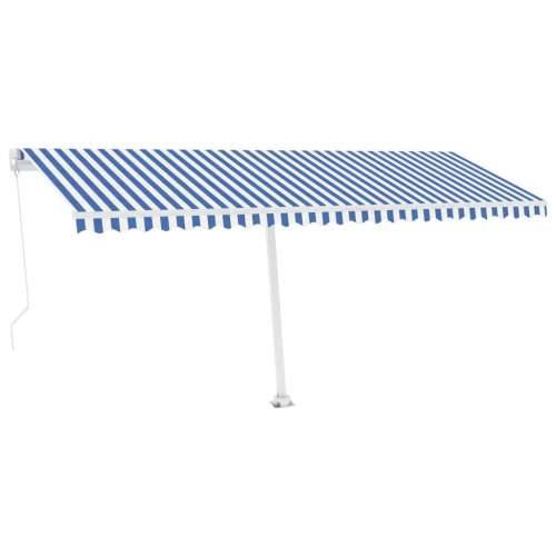 Tenda na ručno uvlačenje s LED svjetlom 500x300 cm plavo-bijela - Plava i bijela 500 x 300 cm 1 Cijena