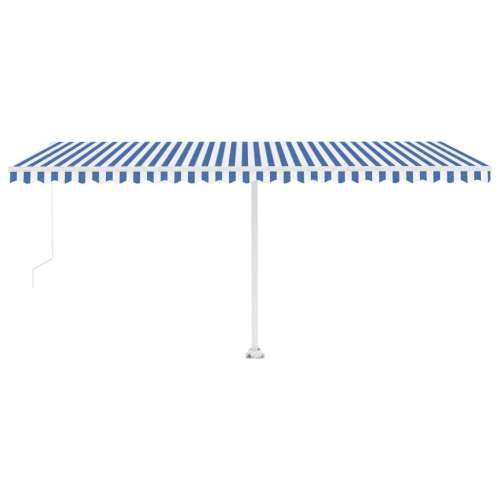 Tenda na ručno uvlačenje s LED svjetlom 500x300 cm plavo-bijela - Plava i bijela 500 x 300 cm 1 Cijena