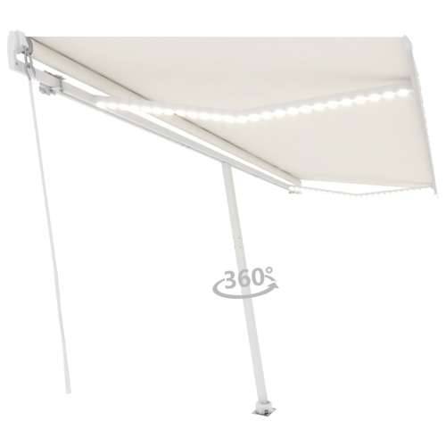 Tenda na ručno uvlačenje s LED svjetlima 500x300 cm krem - Krema 500 x 300 cm 1 Cijena