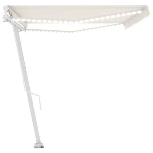 Tenda na ručno uvlačenje s LED svjetlima 500x300 cm krem - Krema 500 x 300 cm 1 Cijena