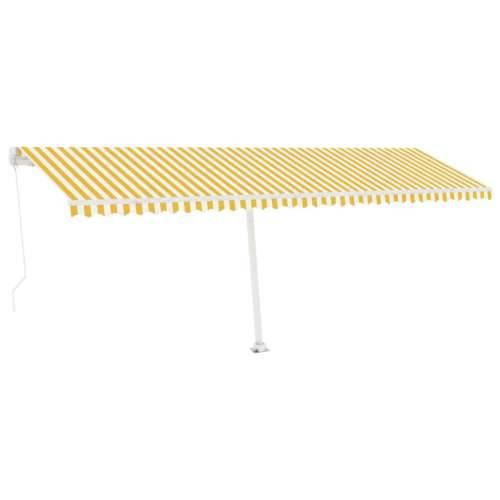 Tenda na ručno uvlačenje s LED svjetlima 600x350 cm žuto-bijela - Žuta i bijela 600 x 350 cm 1 Cijena
