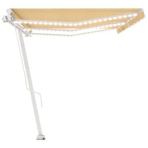 Tenda na ručno uvlačenje s LED svjetlima 600x350 cm žuto-bijela - Žuta i bijela 600 x 350 cm 1 Cijena
