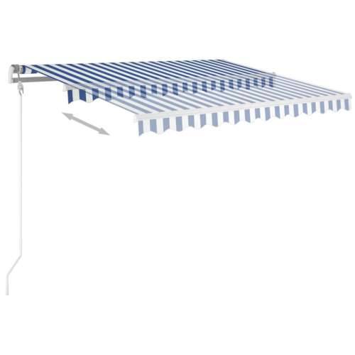 Tenda na ručno uvlačenje s LED svjetlima 3,5x2,5 m plavo-bijela - Plava i bijela 3.5 x 2.5 m 1 Cijena