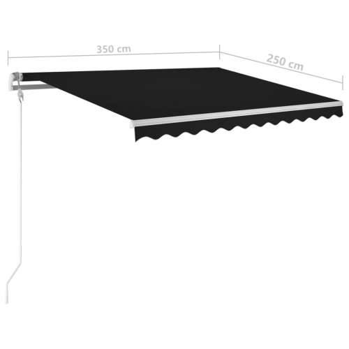 Tenda na ručno uvlačenje s LED svjetlima 3,5 x 2,5 m antracit - Antracit 3.5 x 2.5 m 1 Cijena