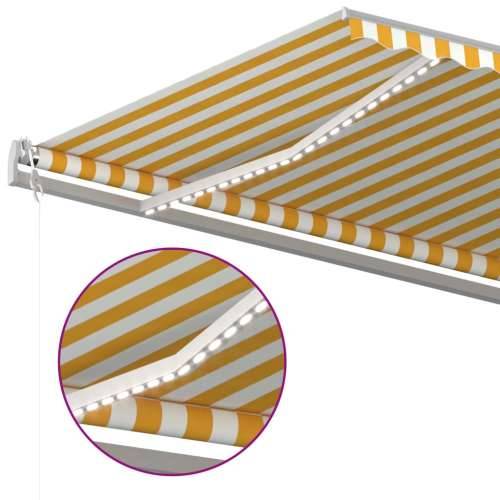 Tenda na ručno uvlačenje s LED svjetlima 6 x 3,5 m žuto-bijela - Žuta i bijela 6 x 3.5 m 1 Cijena