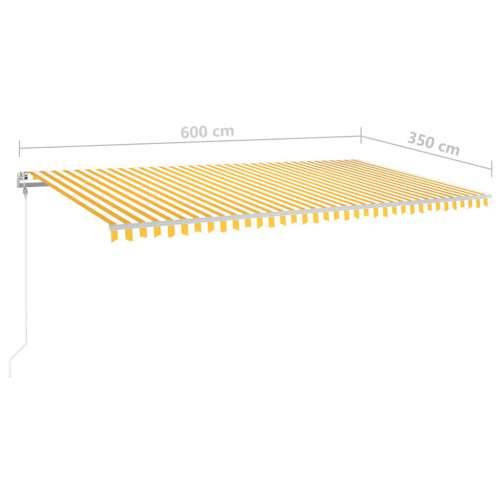 Tenda na ručno uvlačenje s LED svjetlima 6 x 3,5 m žuto-bijela - Žuta i bijela 6 x 3.5 m 1 Cijena