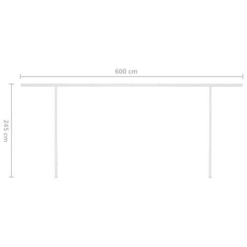 Tenda na ručno uvlačenje s LED svjetlima 6 x 3,5 m žuto-bijela - Žuta i bijela 6 x 3.5 m 1 Cijena